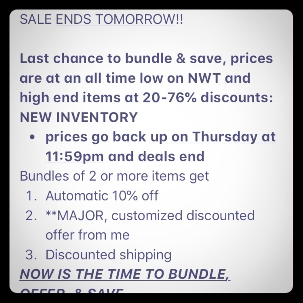 SALE ENDS 11/5: PRICES DROPPED, BUNDLE & SAVE